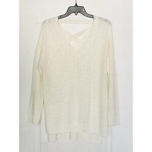 OLIVE + OAK Women's V-Neck Tunic Sweater Size M, Ivory NWT
